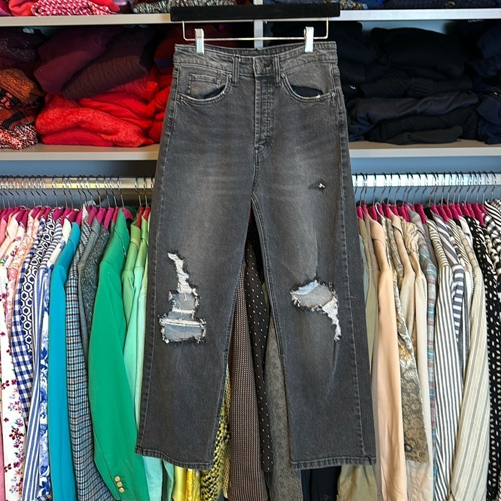 Wild Fable black distressed wide leg jeans size 4​